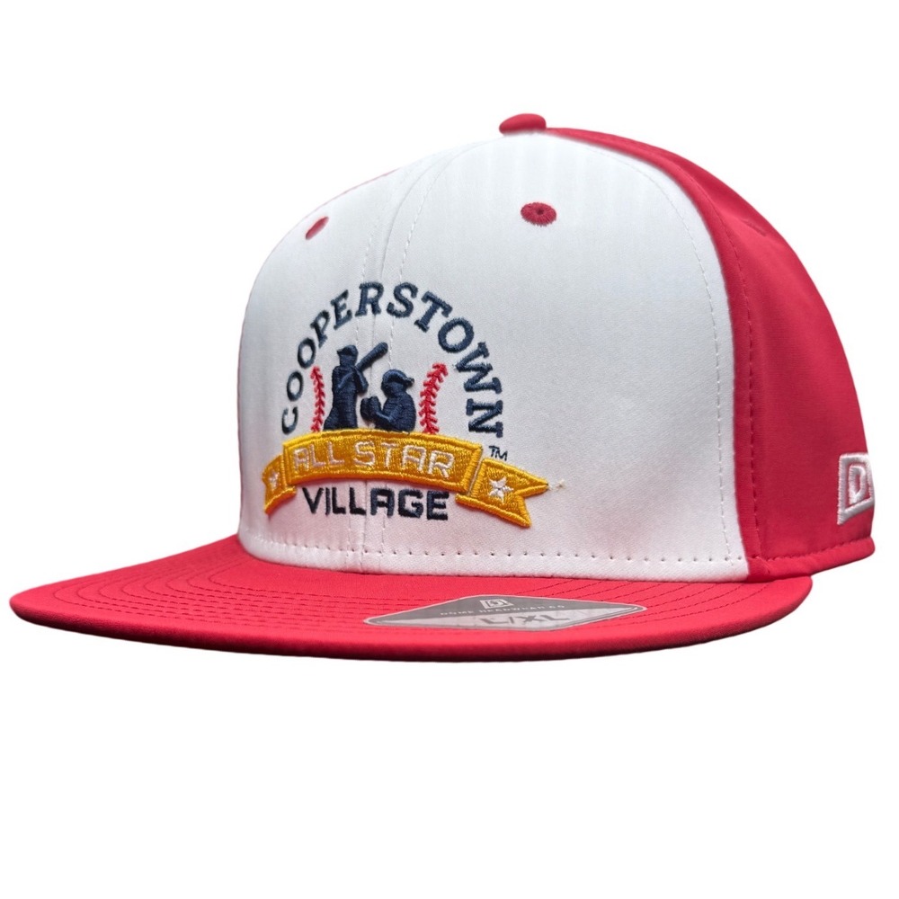 Dome Headwear Cooperstown All Star Village Hat Red White Flex Fit L/XL XXIX